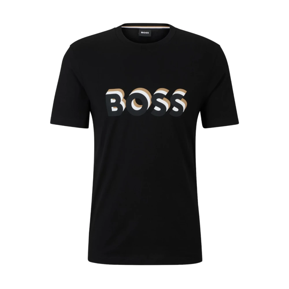 Boss Katoenen T-Shirt Black Heren