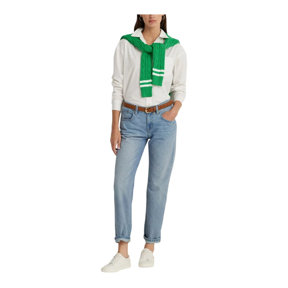 Ralph Lauren Slim Fit Denim Broek Blue Dames