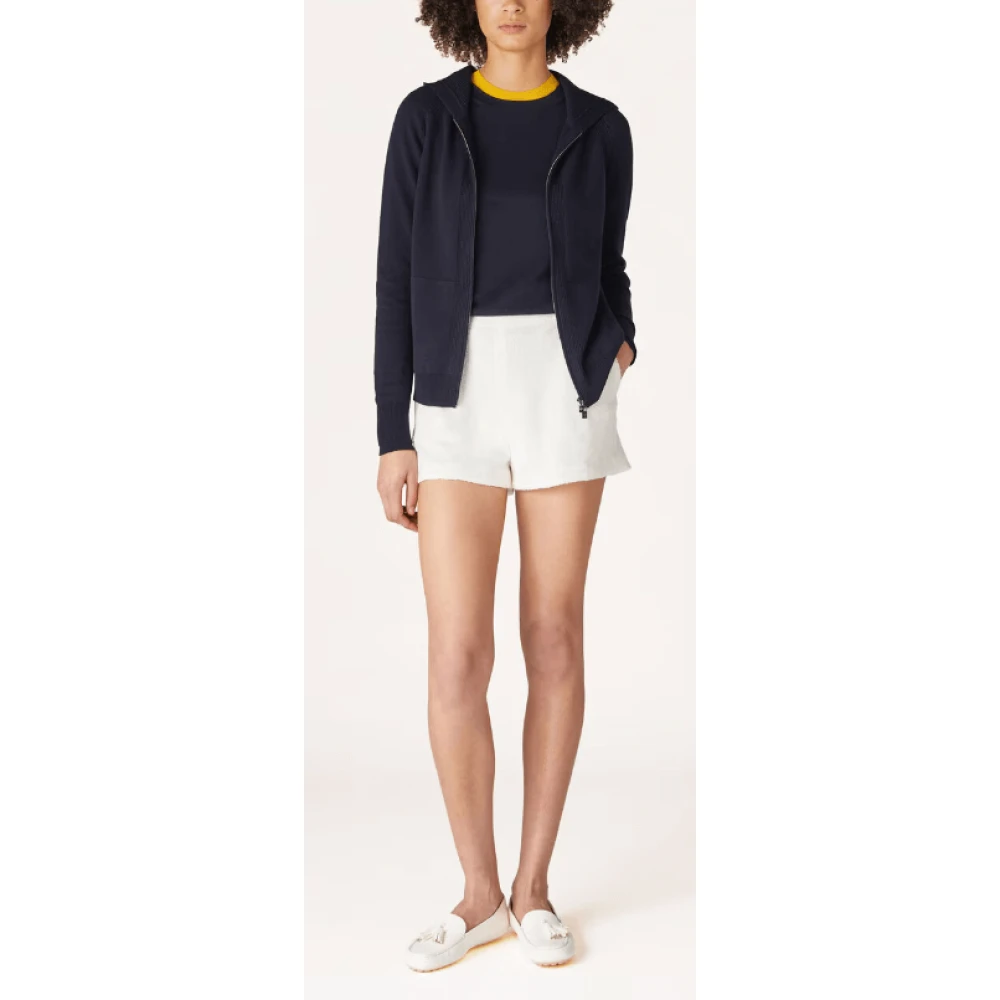 Loro Piana Blauwe Casual Bomber Jas Ritssluiting Blue Dames