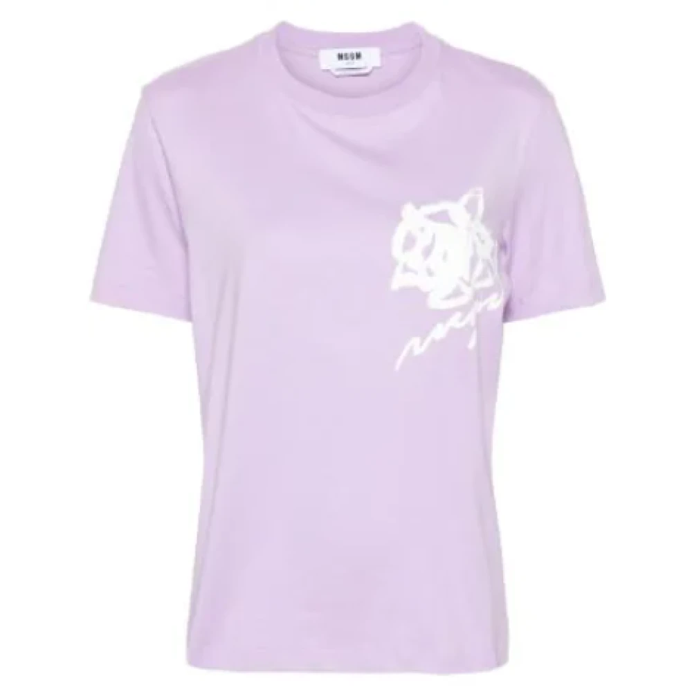 Msgm Lila T-shirt met unieke stijl Purple Dames