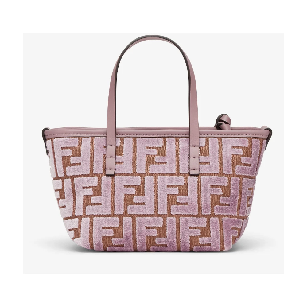 Fendi Velvet Jacquard Roze Schoudertas Pink Dames