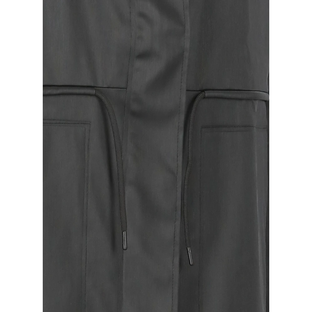 Rains Zwarte regenjas met capuchon en trekkoorden Black Dames