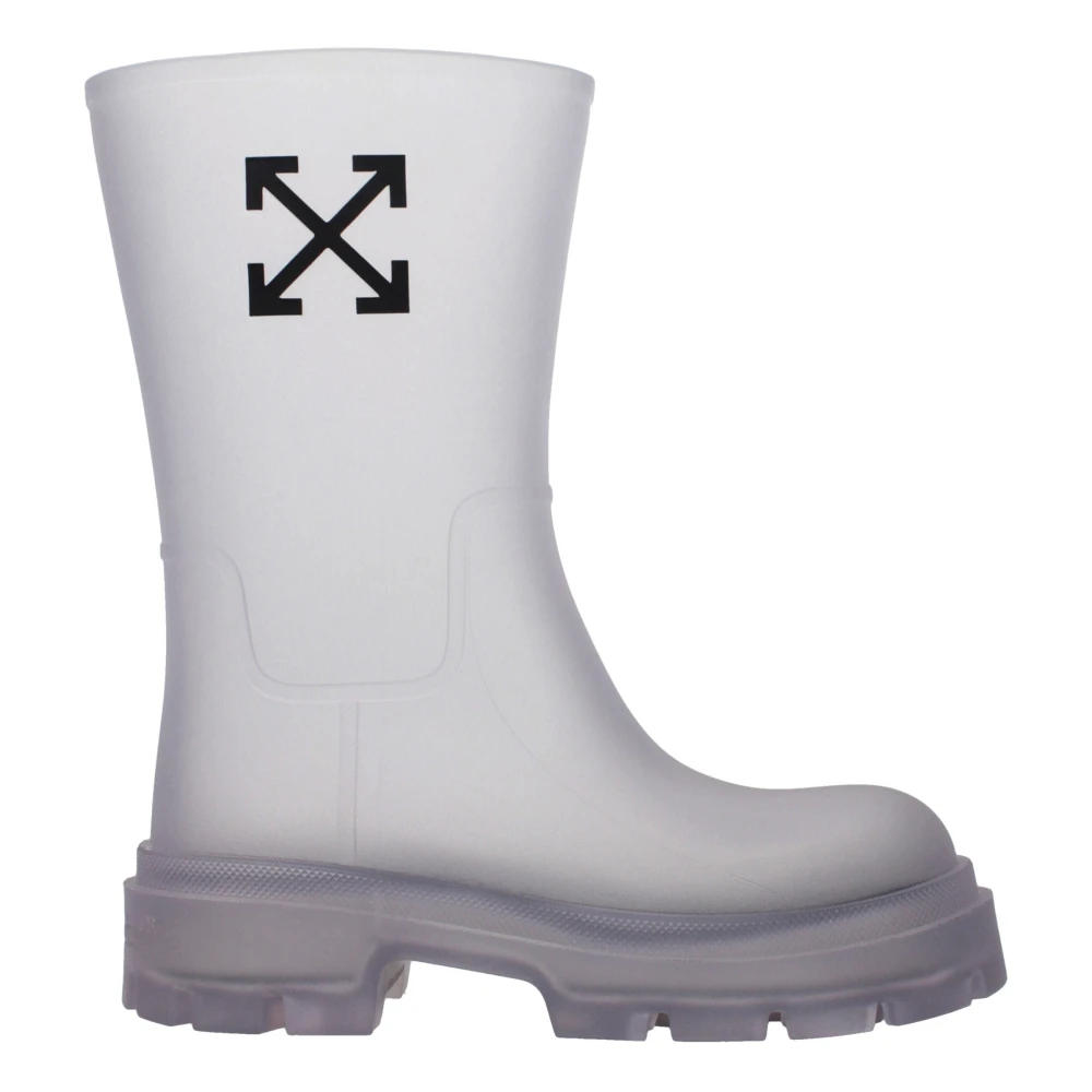 Off White Off-White Transparent Pvc Ankle Boots - Female - Wellies - White - 4 Uk - Shoes