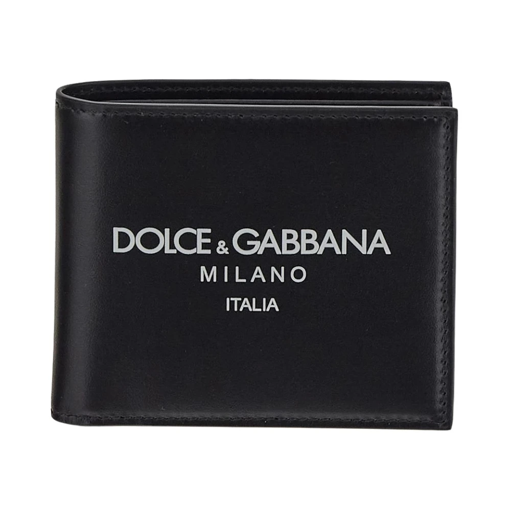 Dolce & Gabbana Leren Logo Portemonnee Black Heren