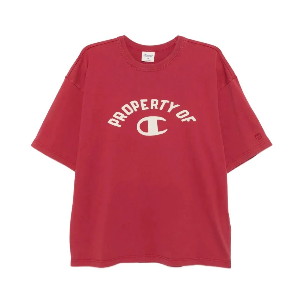Champion Men's Red Crewneck T-Shirt - T-Shirts - S - Tops