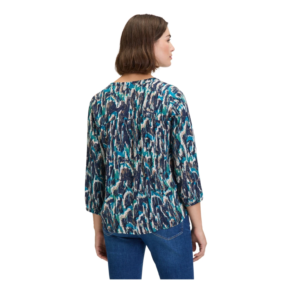 Betty & Co Grafische Print Blouse Blue Dames