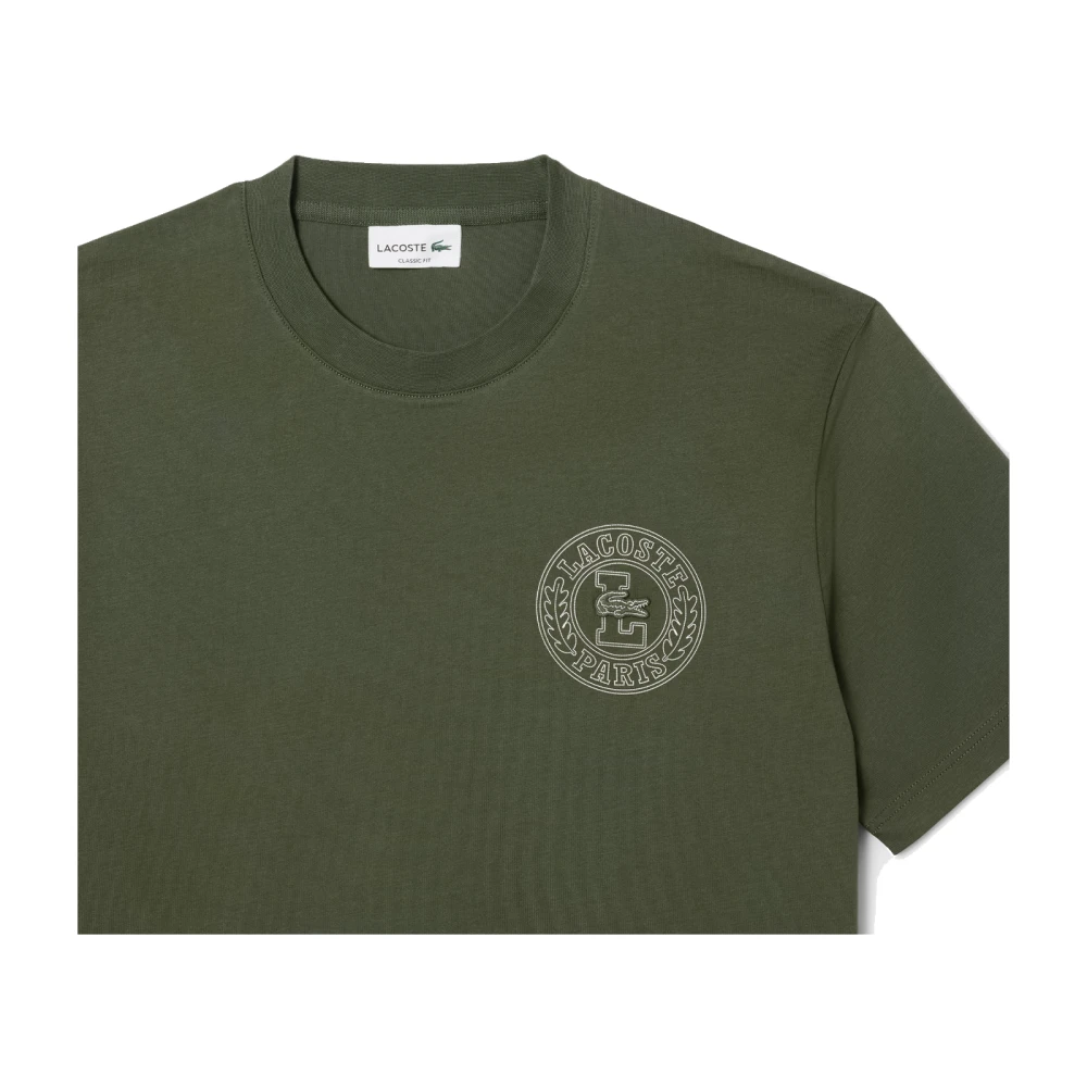 Lacoste Gedrukt Badge Gebreid T-shirt Groen Green Heren