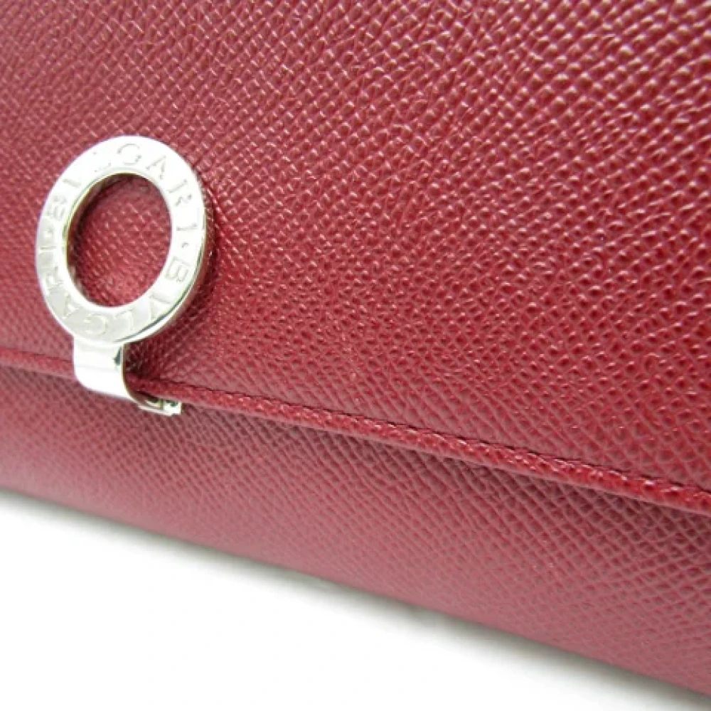 Bvlgari Vintage Pre-owned Leather wallets Red Dames