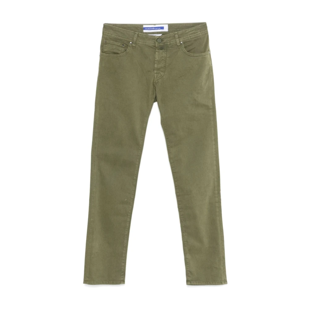 Jacob Cohën Groene Gabardine Slim Fit Broek Green Heren