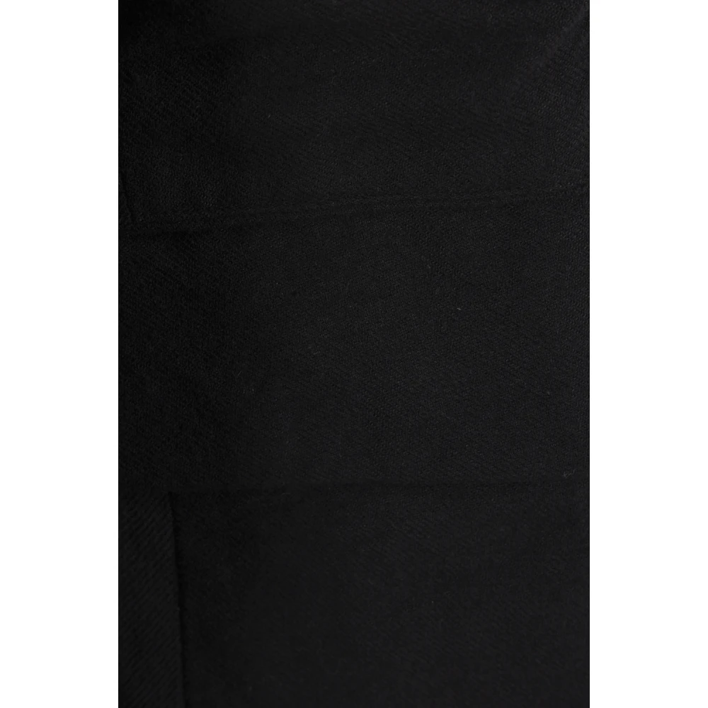 Ziggy Chen Zwart wollen en linnen jas Black Heren