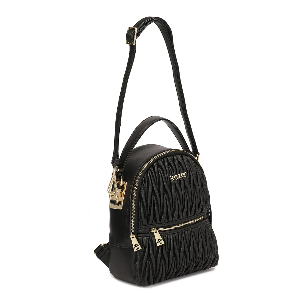 Kazar Elegante 2-in-1 zachte leren rugzak Black Dames