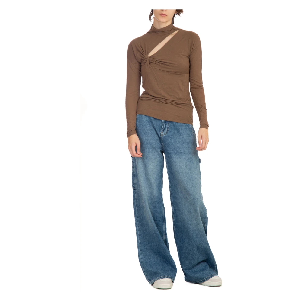 pinko Mononoke Jersey Sweater Brown Dames