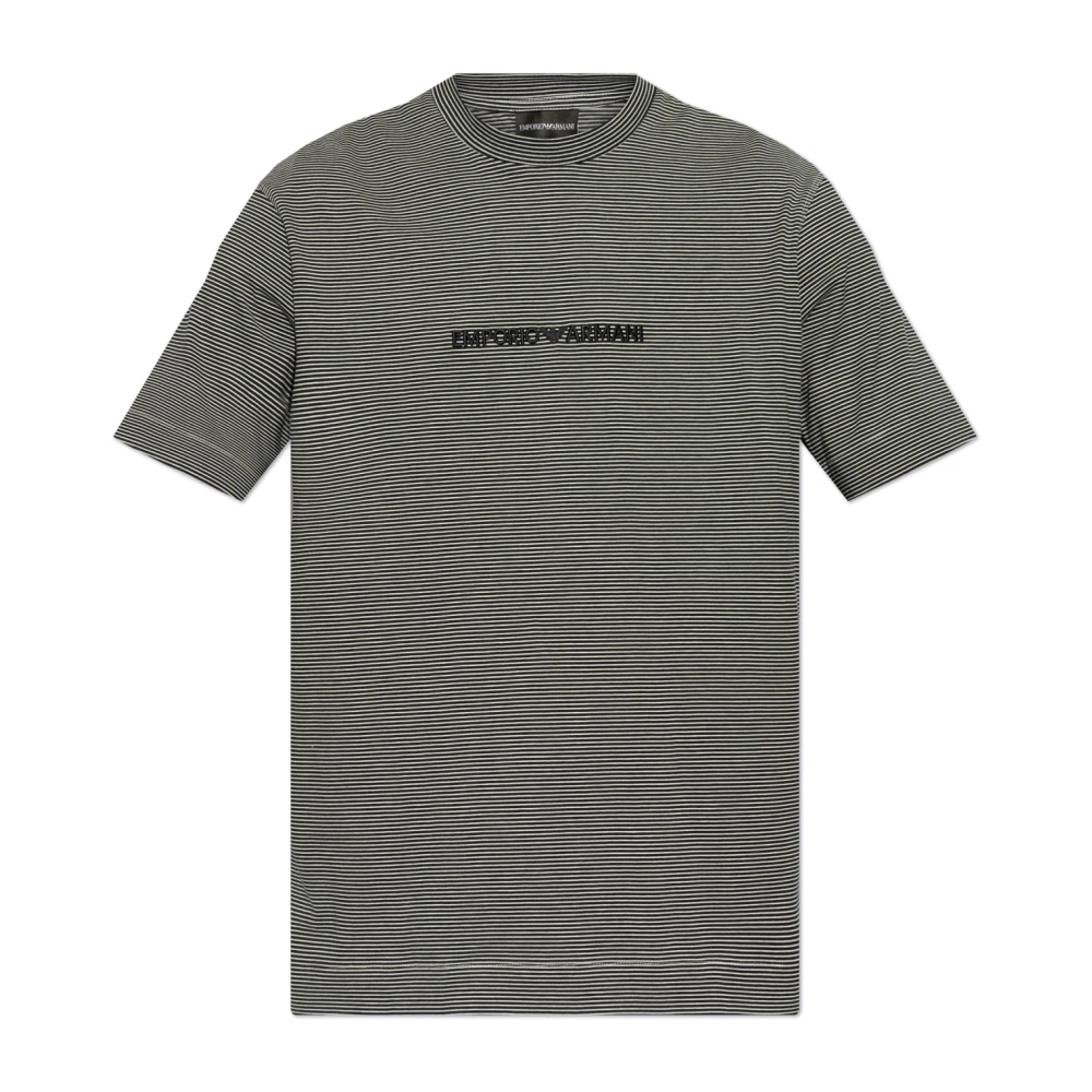 Emporio Armani T-shirt met logo Black Heren