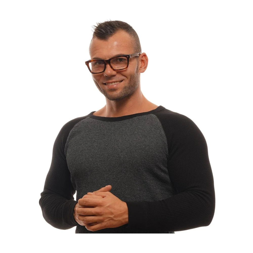 Ermenegildo Zegna Moderne Trapezium Optische Monturen Brown Heren