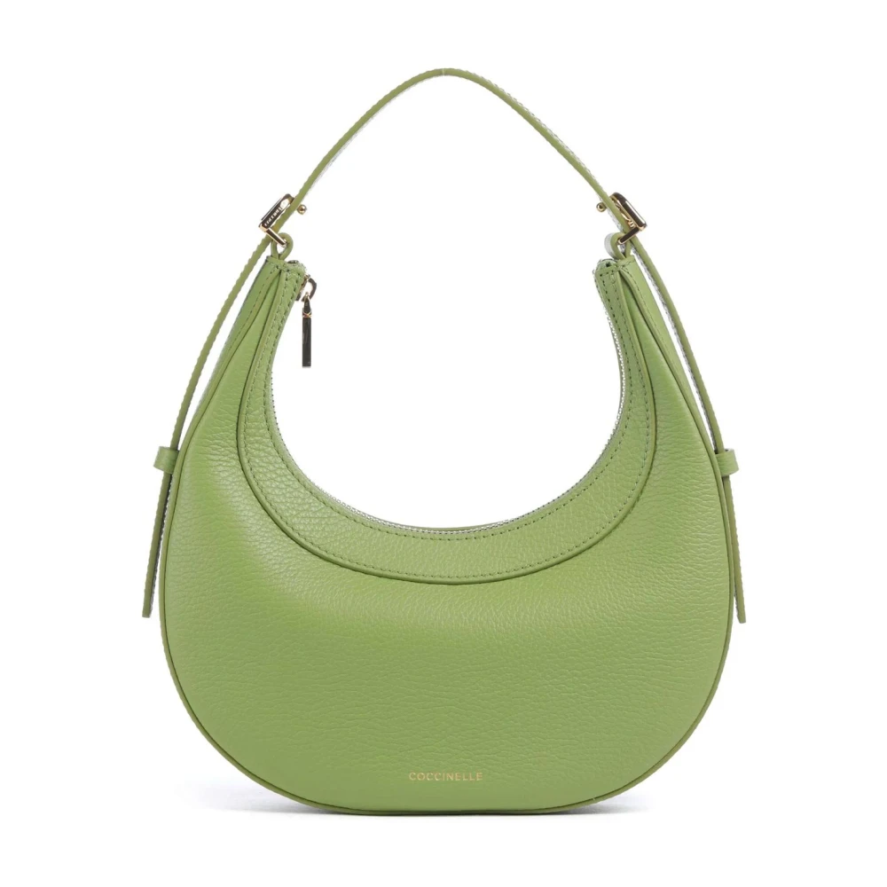 Coccinelle Schoudertas van leer met crossbody band Green Dames