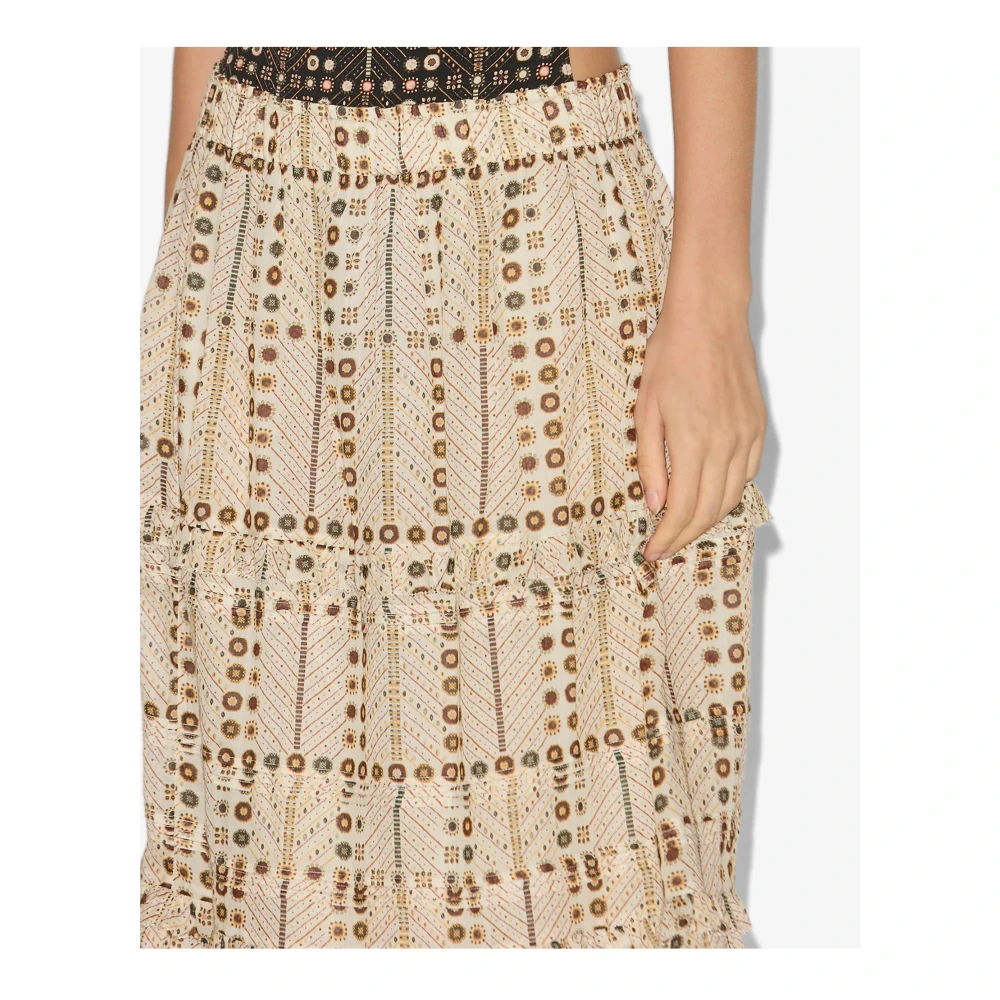 Isabel Marant Étoile Gedrukte Katoenen Voile Lange Rok Multicolor Dames