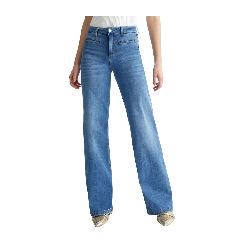 Liu Jo Women's Blue Denim Flare Jeans