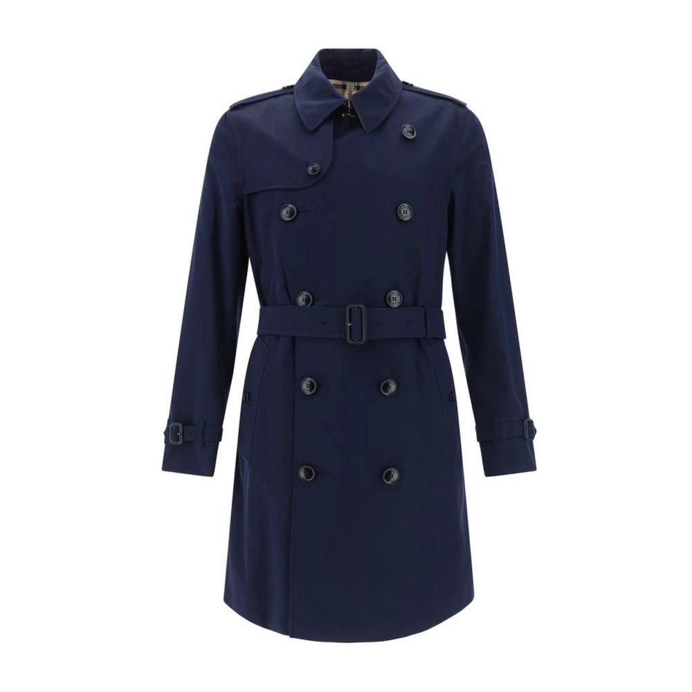 Burberry Klassieke Katoenen Double-Breasted Jas Blue Heren