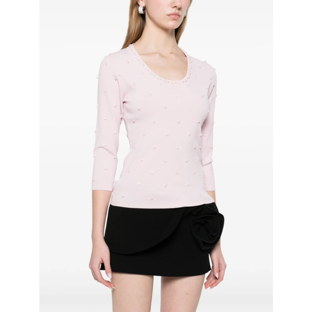 Blugirl Roze Gebreide Trui Scoop Hals Pink Dames