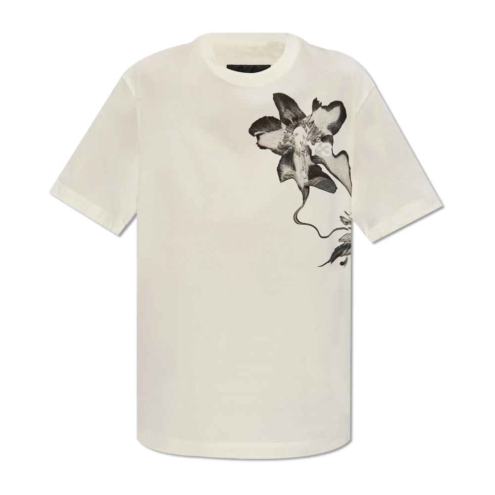 Y-3 T-shirt met bloemenmotief Beige Dames