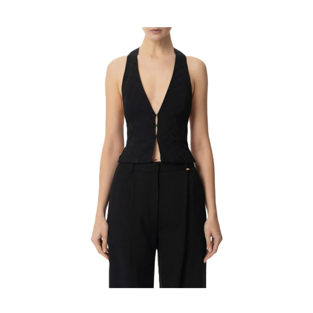 Elisabetta Franchi Acetaatvest Black Dames