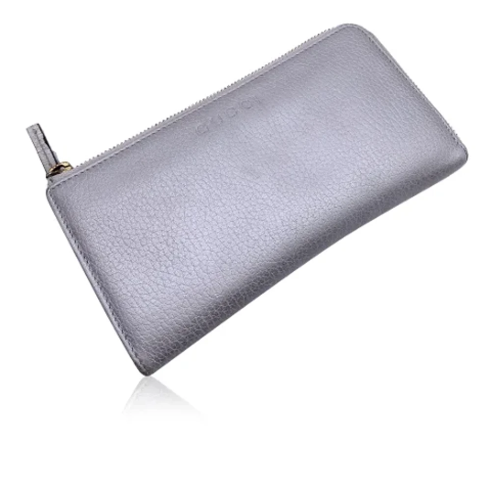 Gucci Vintage Pre-owned Leather wallets Gray Dames