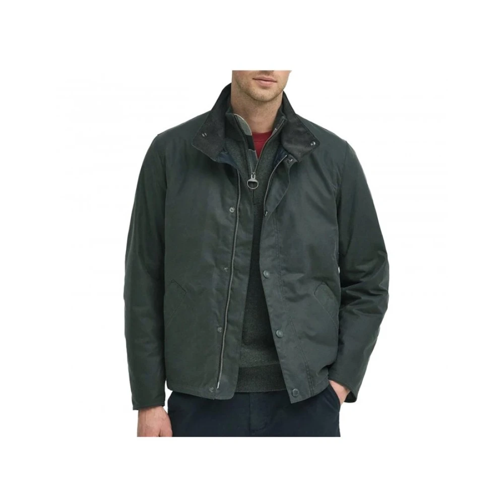 Barbour Gewaxte Katoenen Jas Tarnport Tailored Fit Green Heren