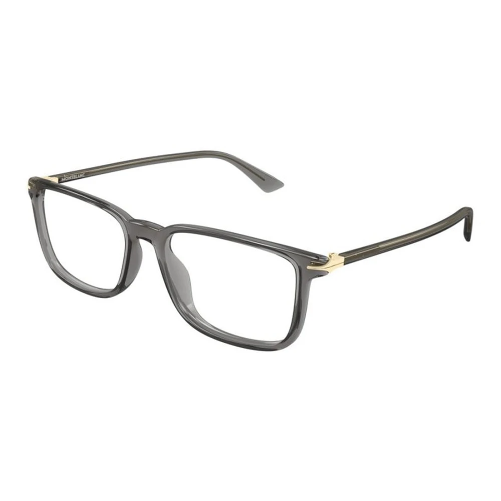 Montblanc Men's Gray Rectangle Eyeglasses - Glasses - 56 Mm - Accessories