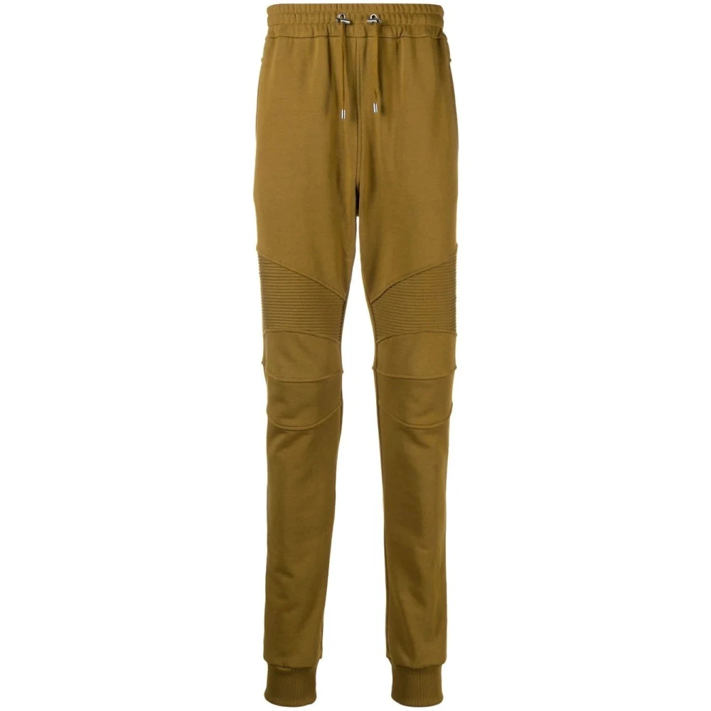 Balmain Green Ribbed Flock Sweatpant - Male - Sweatpants - 2XL - Trousers