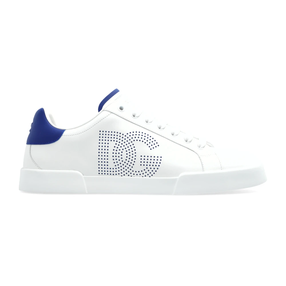 Dolce & Gabbana Men's White Sneakers, 10 Uk, Trainers Portofino