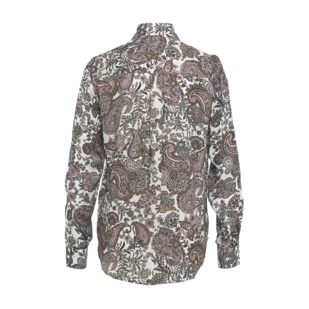 Himon's Blouse met paisley print Ronde zoom Lange mouwen Blue Dames