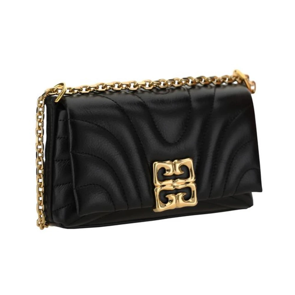 Givenchy Gewatteerde leren portemonnee met kettingriem Black Dames