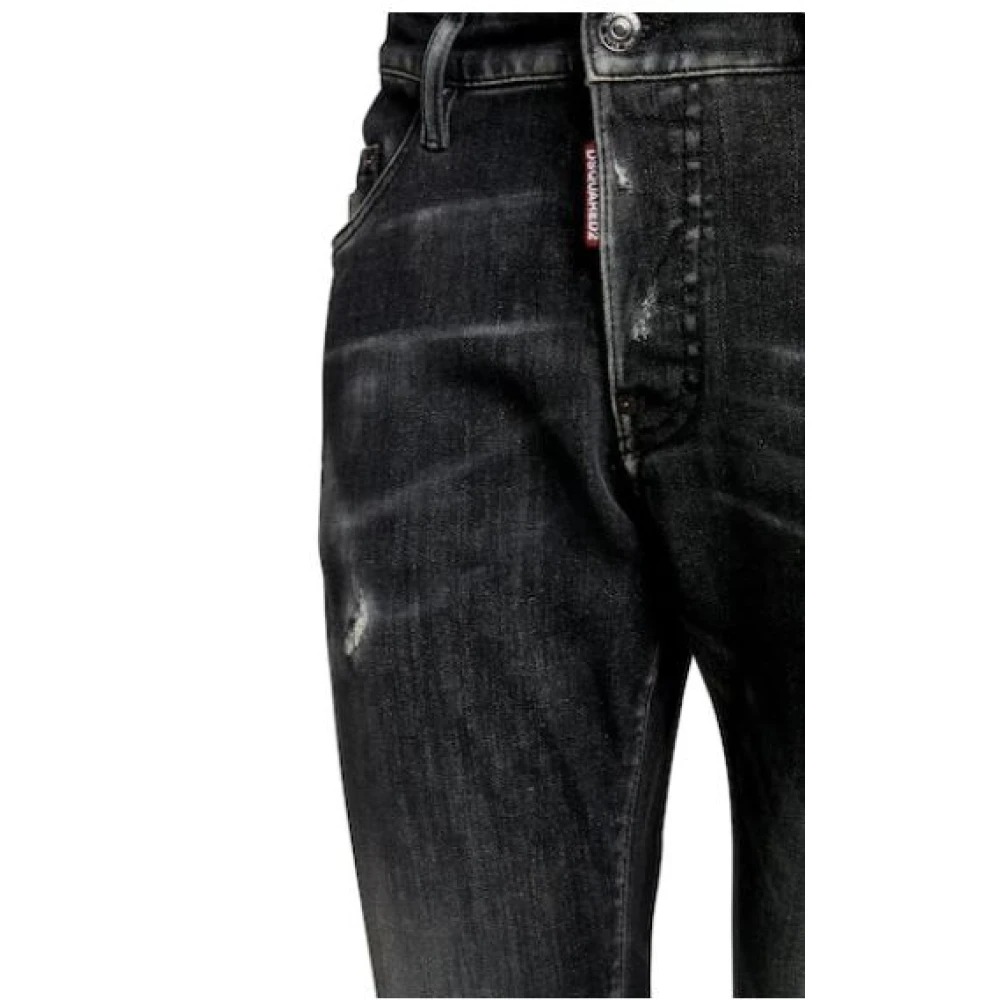 Dsquared2 Zwart & Grijs Slim-Fit Denim Jeans Black Heren