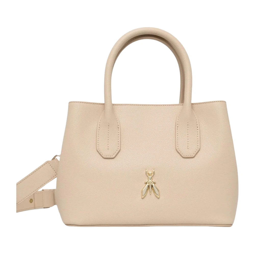 PATRIZIA PEPE Beige Leren Mini Shopper Beige Dames