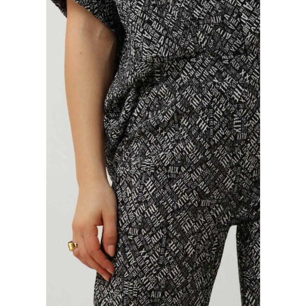 Alix The Label Uitlopende Crinkle Textuurbroek Black Dames