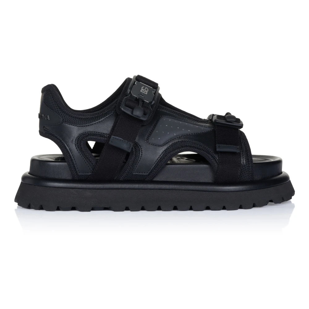 Dolce & Gabbana, Herren, Sandalen, Black Logo Detailed Men Chunky Sandals Shoes, Schwarz, (45) - Bild 3