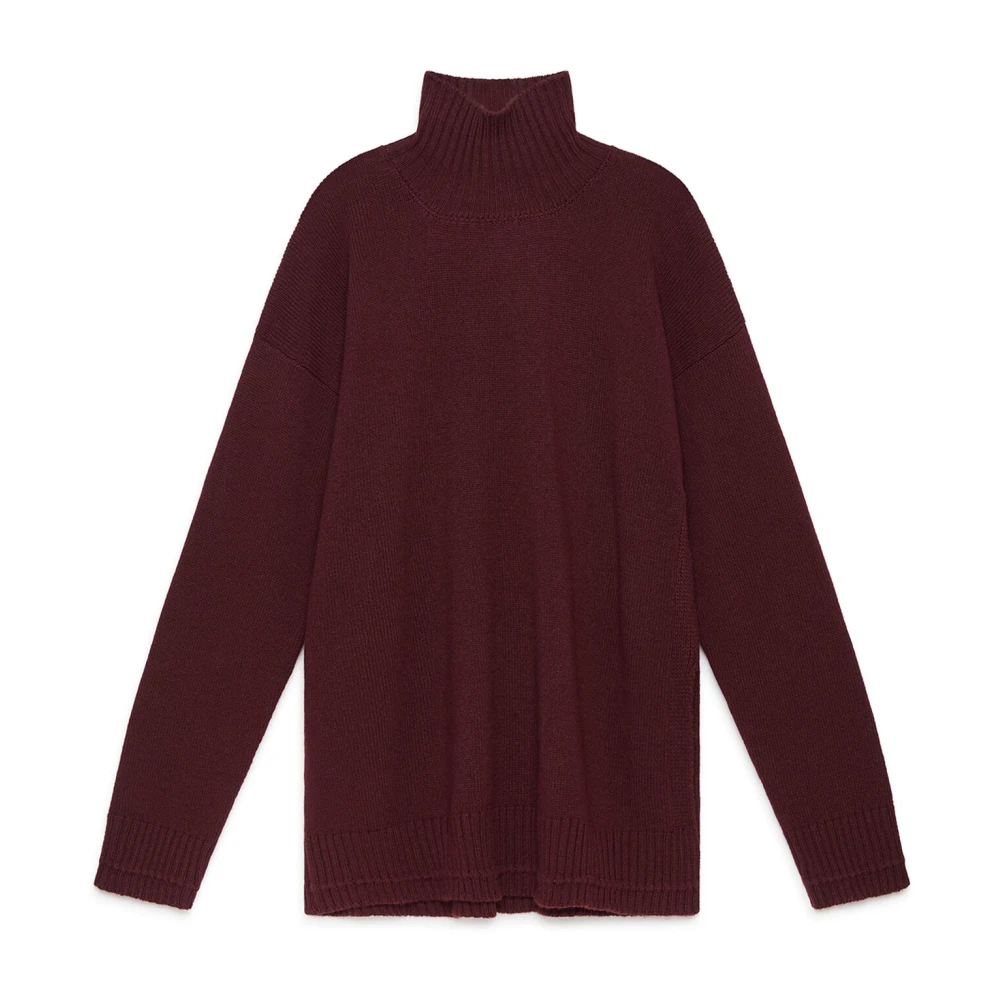 Maliparmi Women's Red Turtlenecks, S, Cashmere Merinos Knitwear