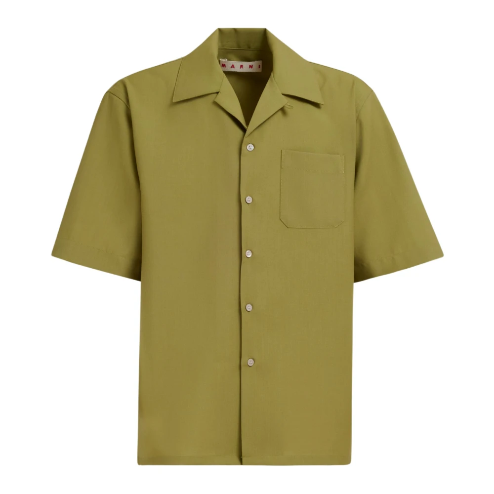 Marni Tropical wool bowling shirt Green Heren