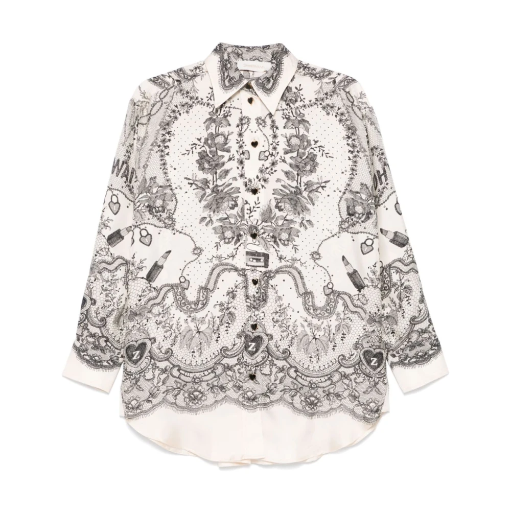 Zimmermann Beige Knoopshirt Lange Mouwen Multicolor Dames