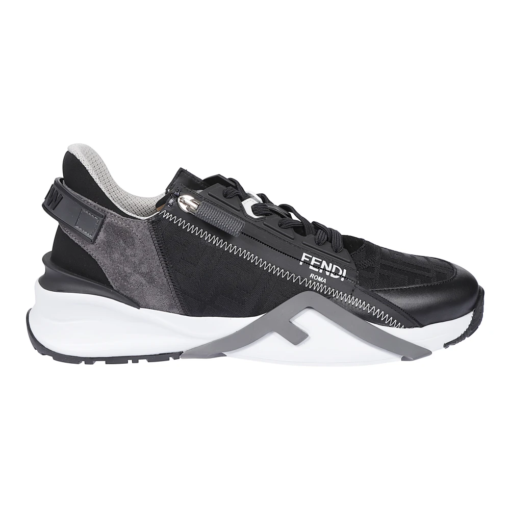 Fendi Men's Black Sneakers, 9 Uk, Flow Sneaker