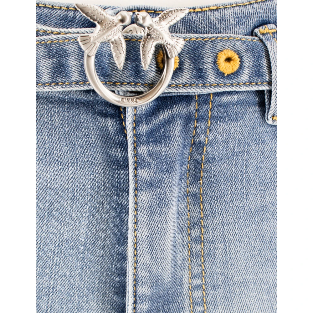 pinko Vintage Flared High Waist Jeans Blue Dames