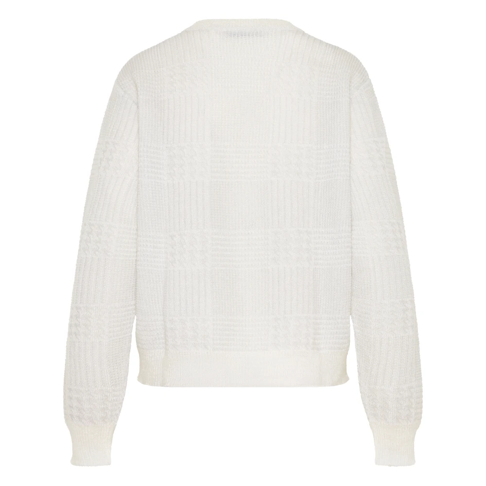 Jacob Cohën Mohair Crew-neck Gebreide kleding Made in Italy White Dames