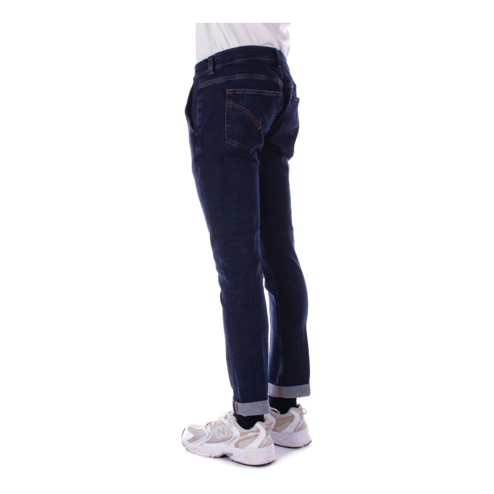 Dondup Slim Fit Denim Jeans met Logo Blue Heren