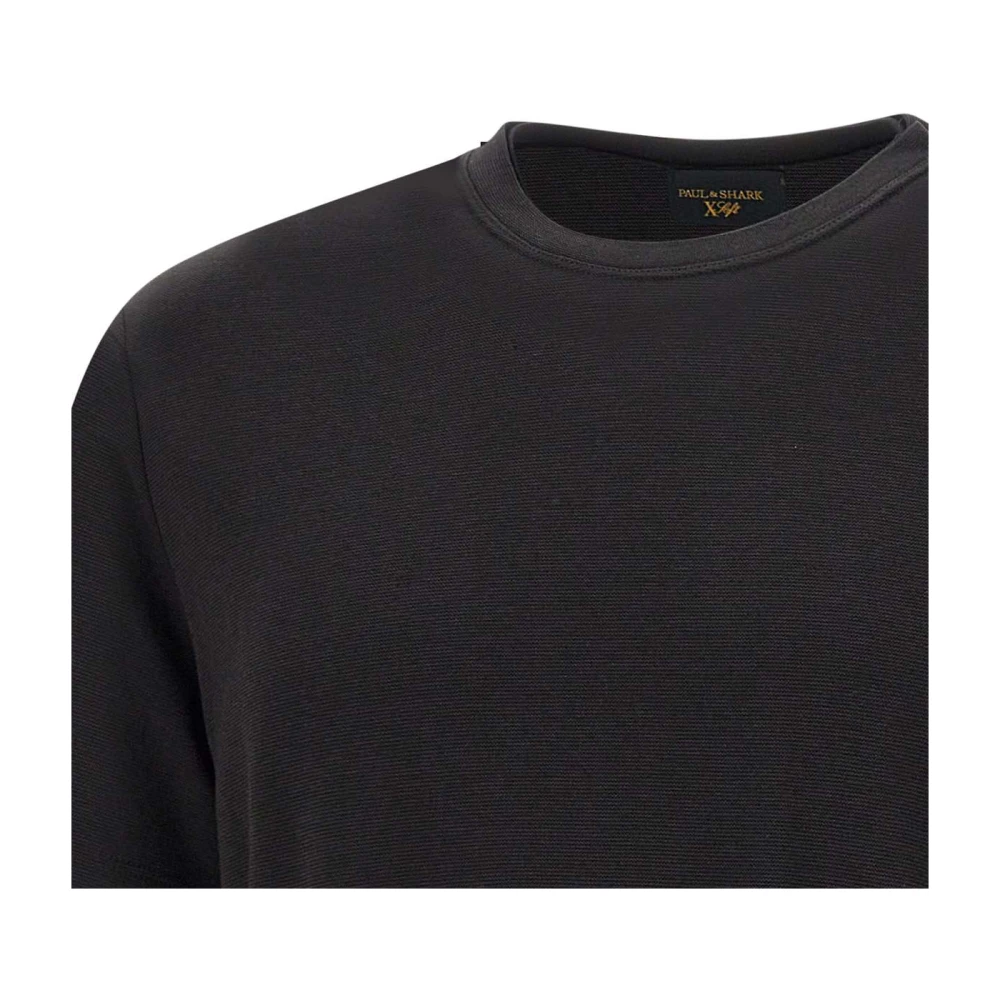 PAUL & SHARK Zwart Katoenblend T-shirt met Logo Black Heren
