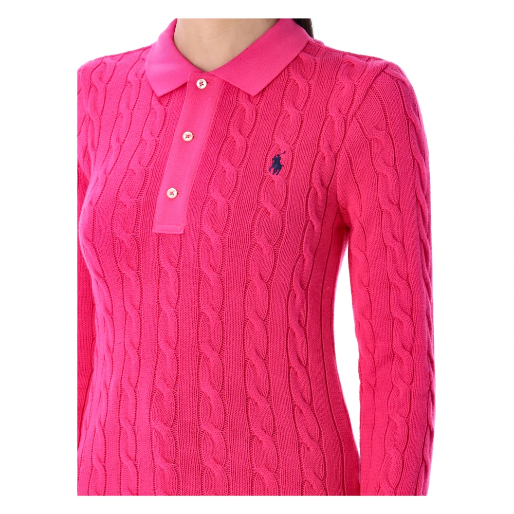 Ralph Lauren Katoenen kabeltrui Pink Dames