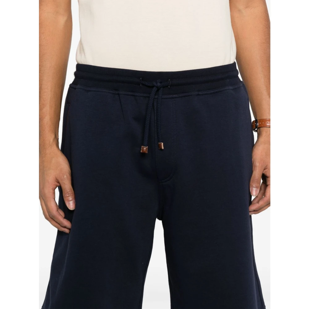 BRUNELLO CUCINELLI Blauwe Shorts voor Mannen Blue Heren