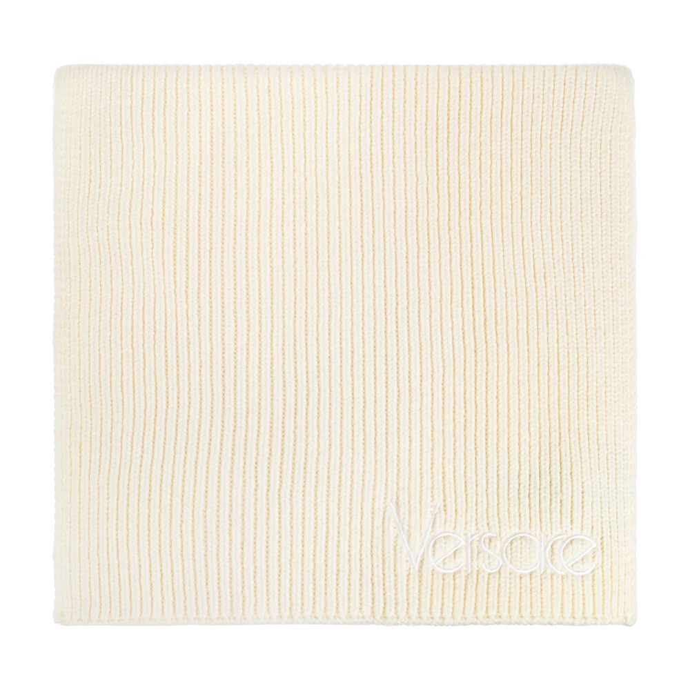 Versace 1978 Re Ed. Logo Sjaal Katoen Beige Unisex
