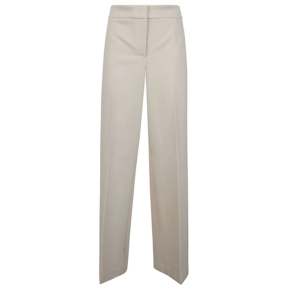Via Masini 80 Roomkleurige broek met verborgen sluiting Beige Dames