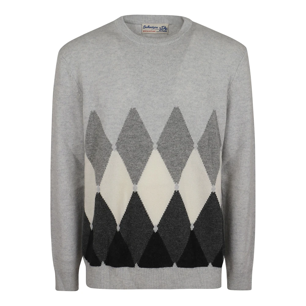 Ballantyne Luxe Grijze Cashmere Sweater Aw24 Multicolor Heren