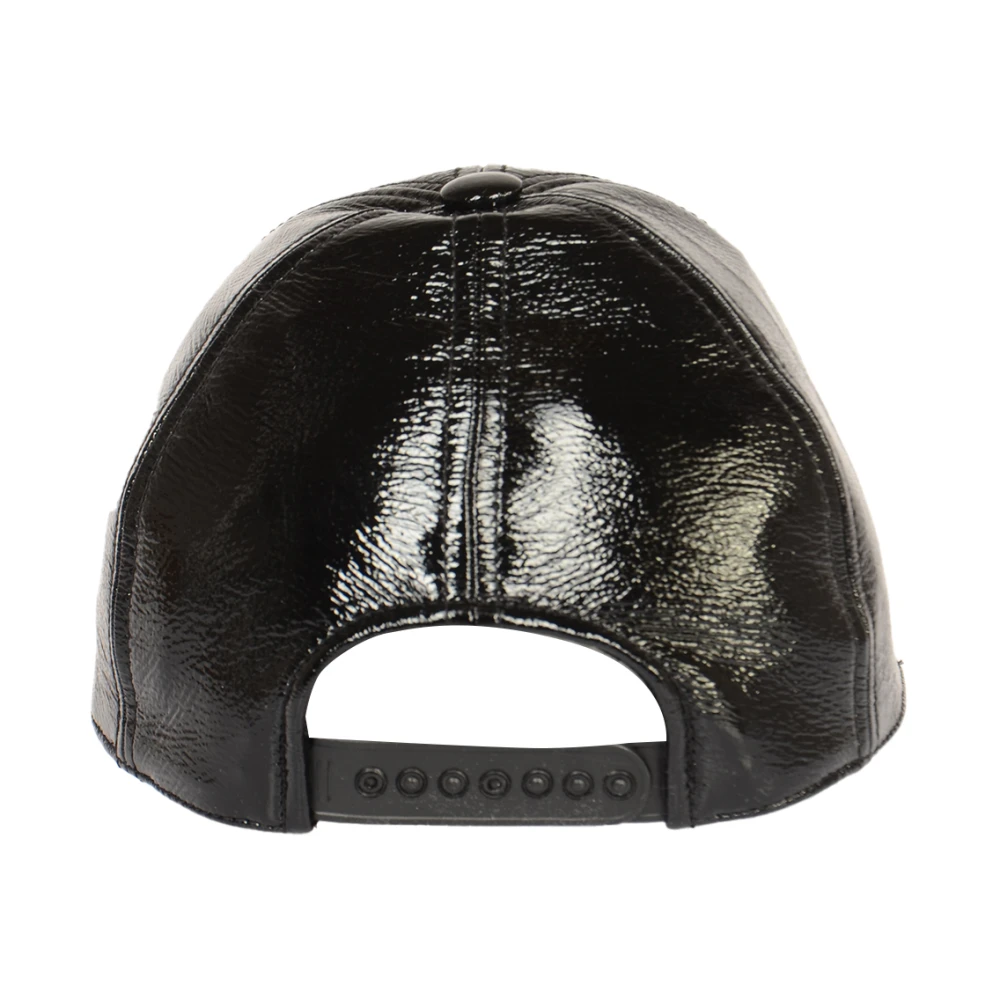 Courrèges Zwarte Vinyl Cap Hoed Black Dames